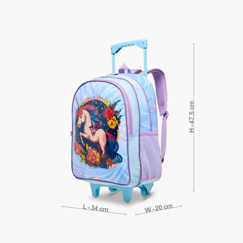 sami_studio 16 Inch Trolley-Unicorn-Set Of 5-2 Cmprt With Zip- (Polyester ) Multicolor \ 34X20X47.5 - Image 5
